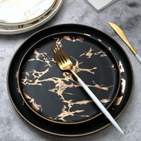 new nordic wind ceramic phnom penh plate golden marble high end western food plate steak plate serving platter
