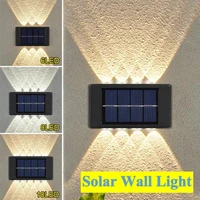 solar wall light 6 8 10 12 led outdoor waterproof rechargeable battery powered for courtyard street landscape garden garage lamp