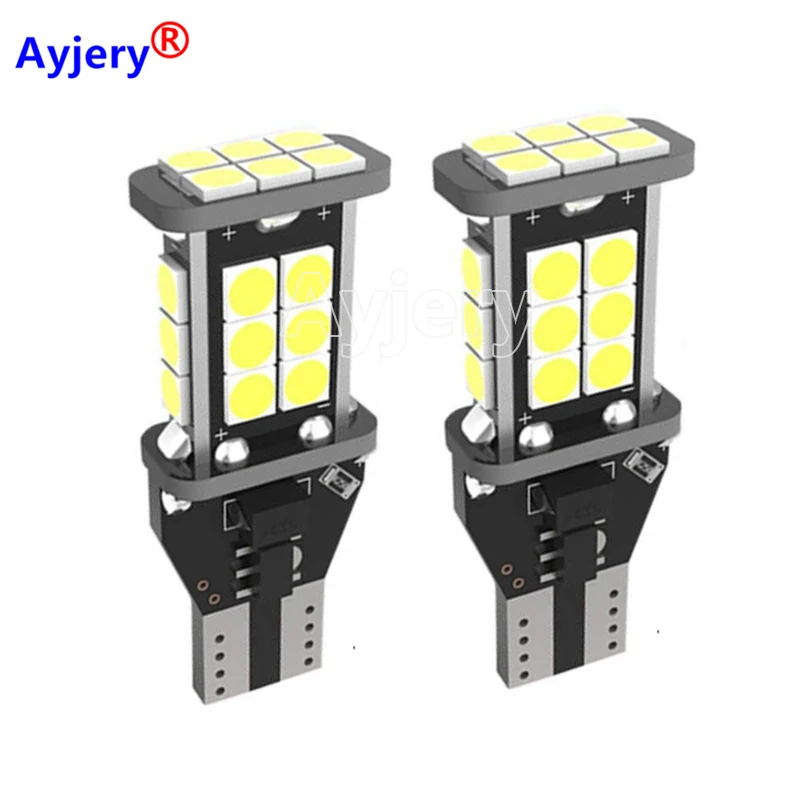 AYJERY 100 шт. T15 W16W 3030 24 SMD 921 912 супер яркая фонарь CANBUS Резервное освещение автомобиля лампочка задняя лампа без ошибок