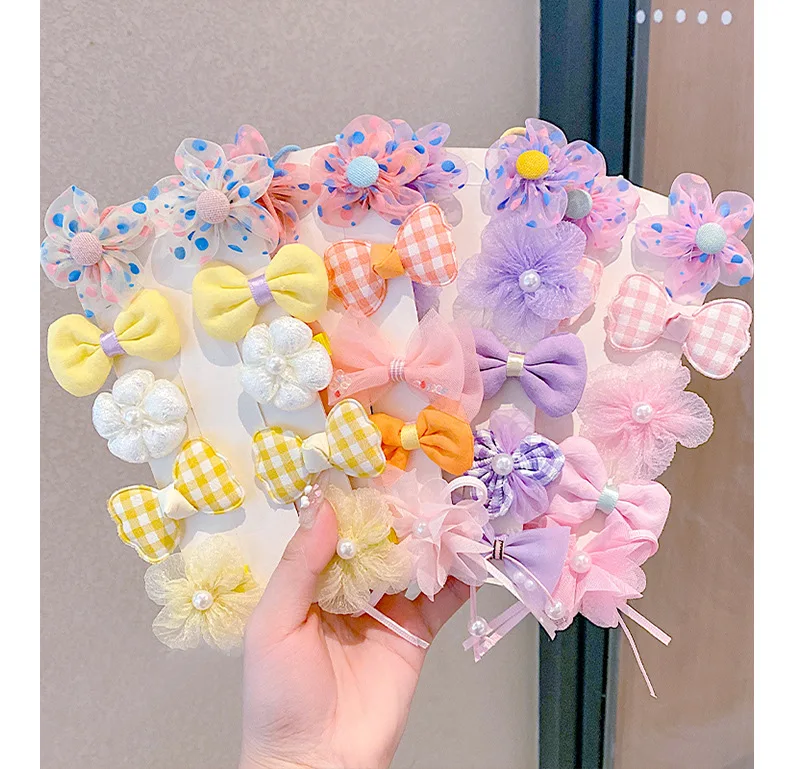 

10Pcs Korean Children's Hairpin Princess Little Girl Hair Accessories Girl Mesh Cute Baby Does Not Hurt Hair Headdress
