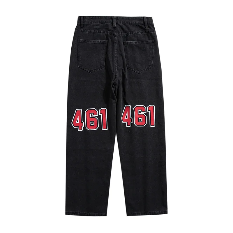 Four Seasons Men's Jeans Digital Printing Straight Casual Pants Fashion Street Y2k Men Jeans Trend Streetwear Men's Ins Hot Sale