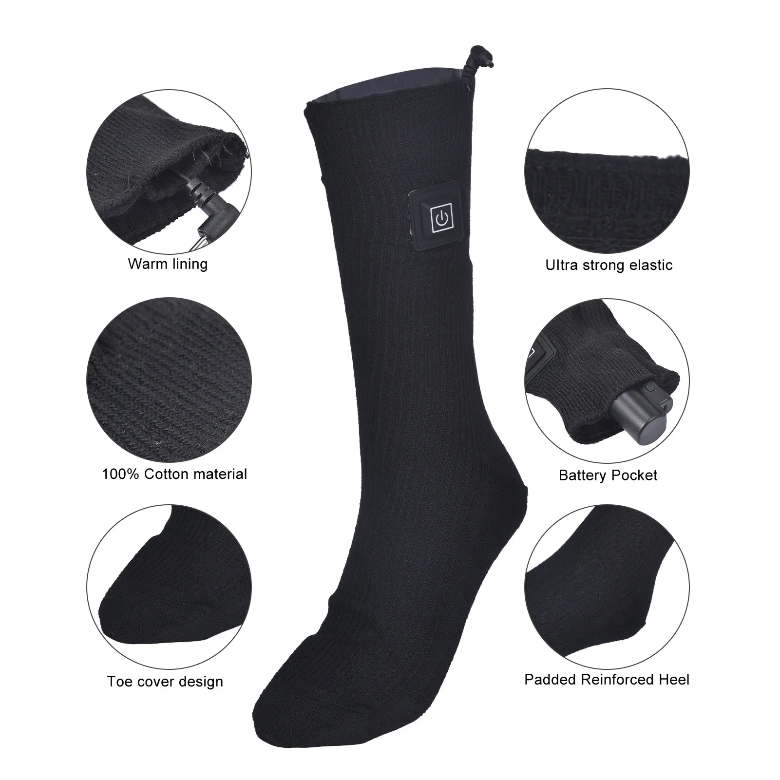 Winter Electric Heated Socks Men's Women's Thermal Heating Thermosocks Foot Warmer Socks Trekking Ski Cycling Outdoor Warm Socks
