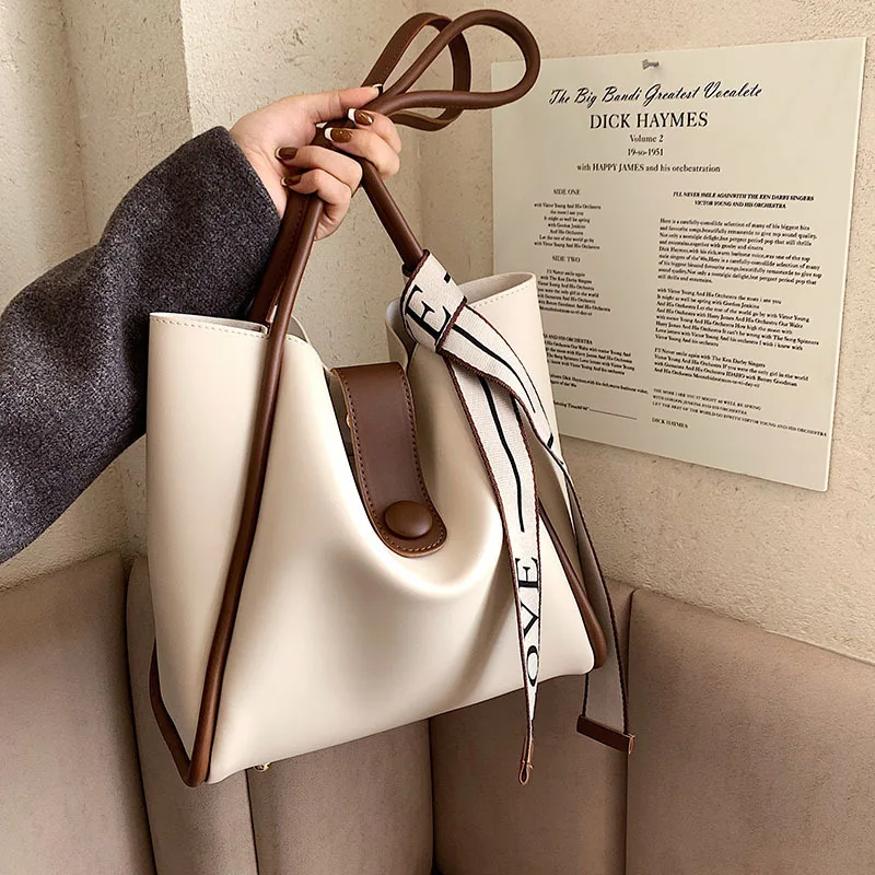 Women's Large capacity One-shoulder Bag Fashionable Women Messenger Bags Fashion Tote Bag Solid Color Handbag Elegant Totes