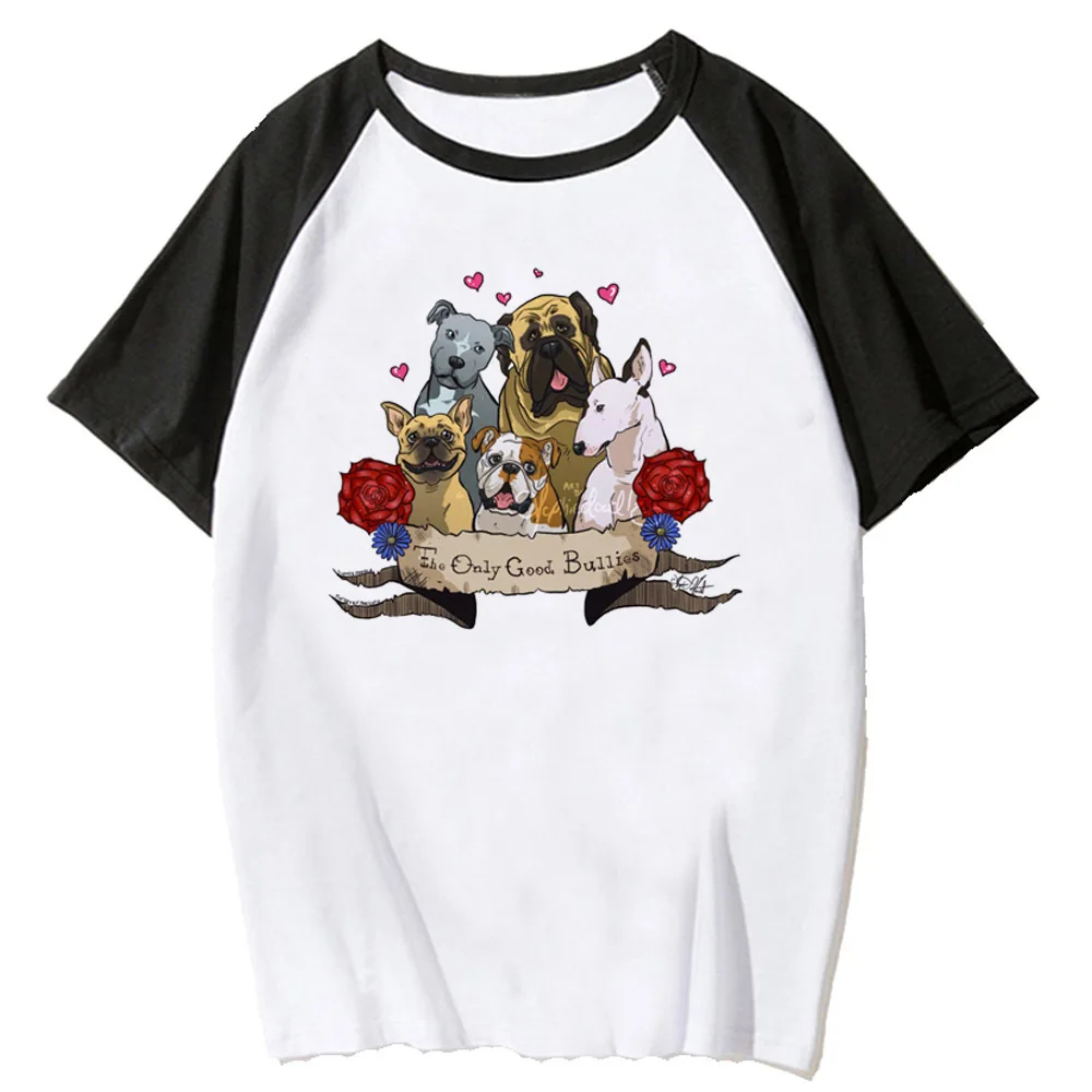 Футболка с бульдогом женская уличная одежда удобная модная футболка для девочек