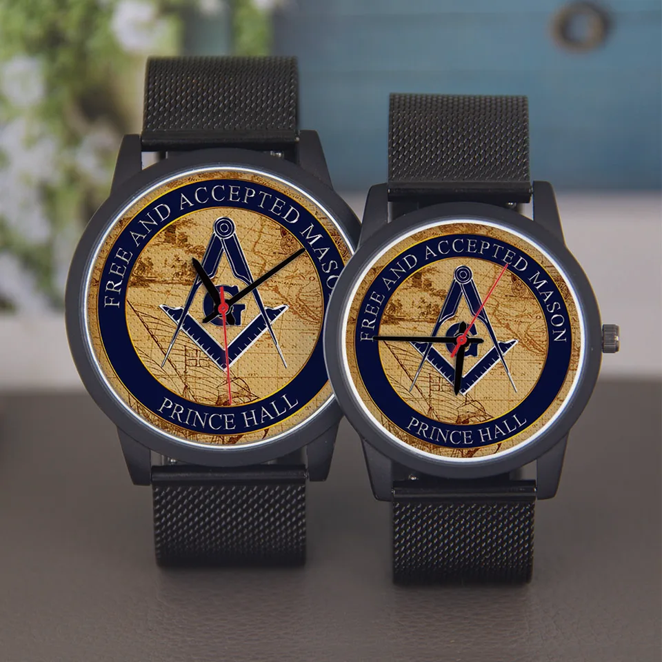 Фото Часы Freemason, дизайн линейки компаса, 45/38 мм, наручные часы унисекс, черные, серебряные, розовое золото, мужские часы, ремешок из нержавеющей стали №1