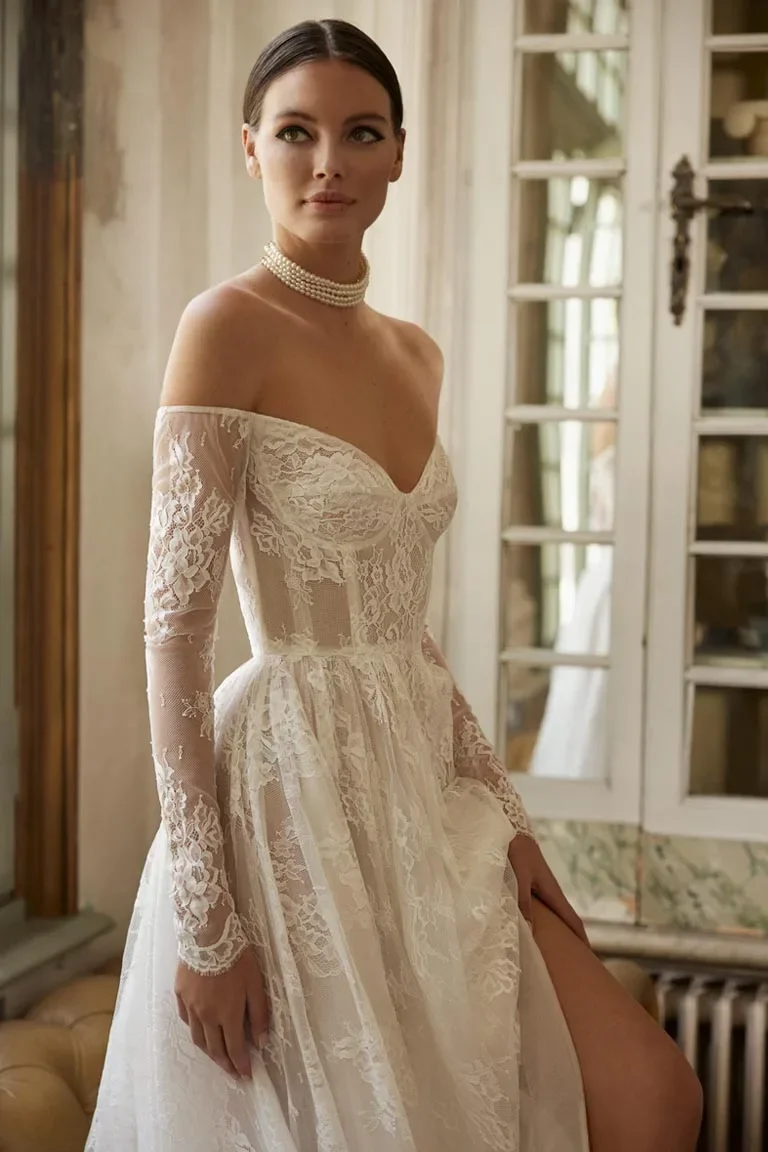 Фото Кружевное свадебное платье по индивидуальному заказу, Larga Sencillo and Elegante Vestidos Para Por La Iglesia Boda Noivas Robe MarieeVestido De Novia №1
