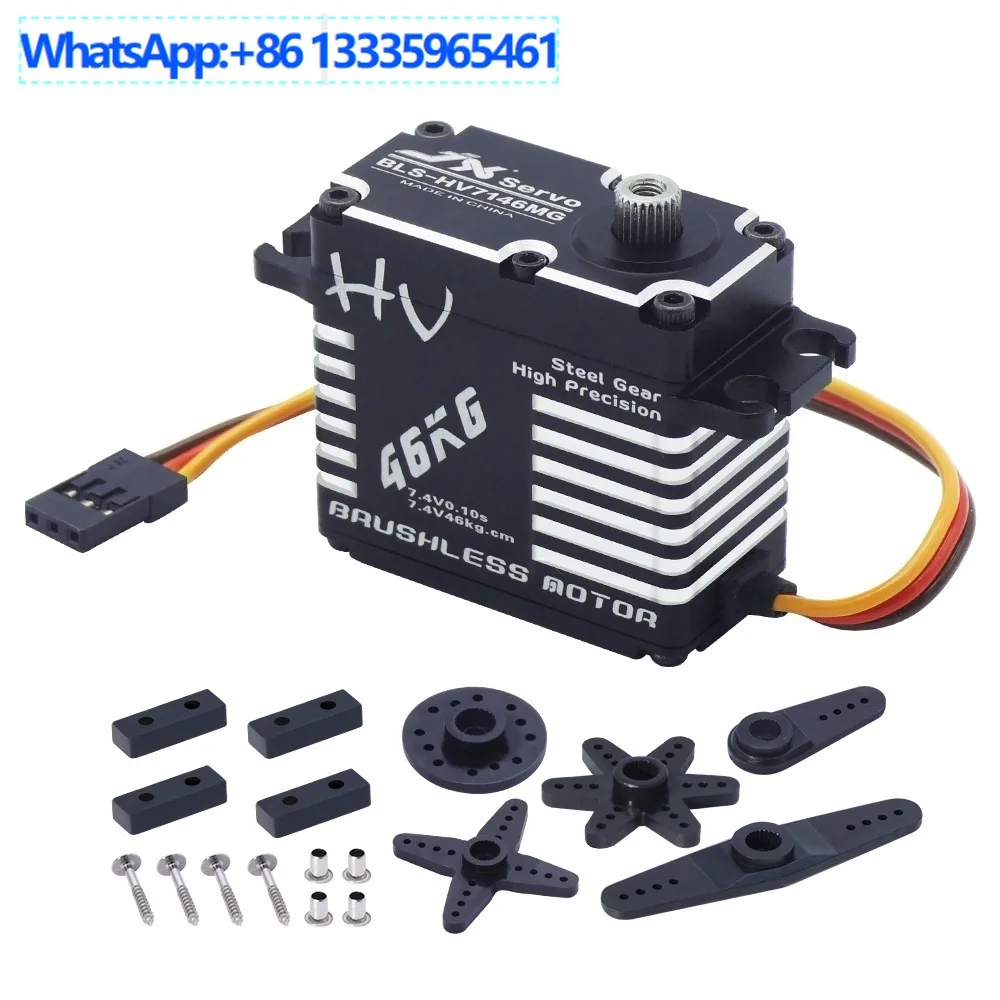 Фото Сервопривод JX BLS-HV7146MG Высоковольтный бесщеточный Ultimate Сервопривод 32,5 кг Металлический сервопривод с высоким крутящим моментом №1