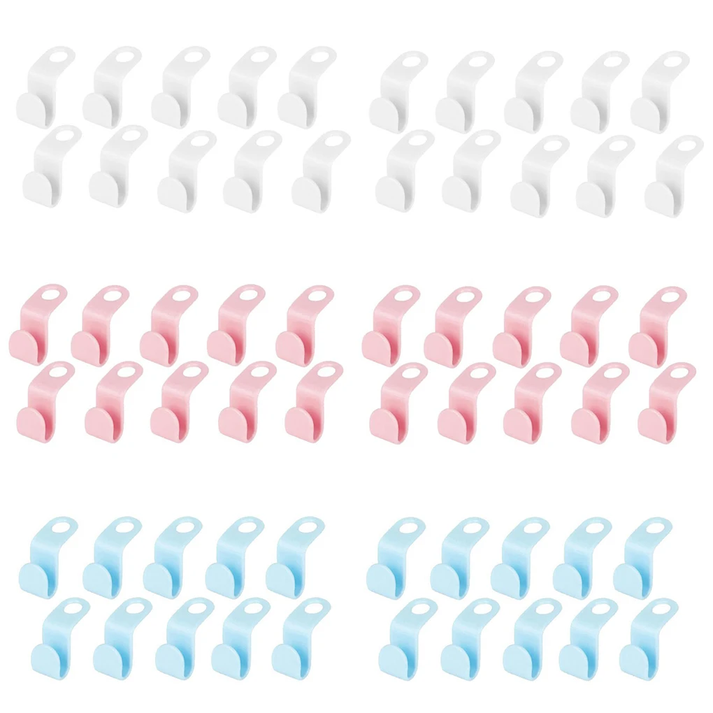 

Pack of 60 Clothes Hanger Connector Cascading Hooks Wardrobe T-Shirt Belt Hat Scarf Rack Closet Mini Space Saving Clip