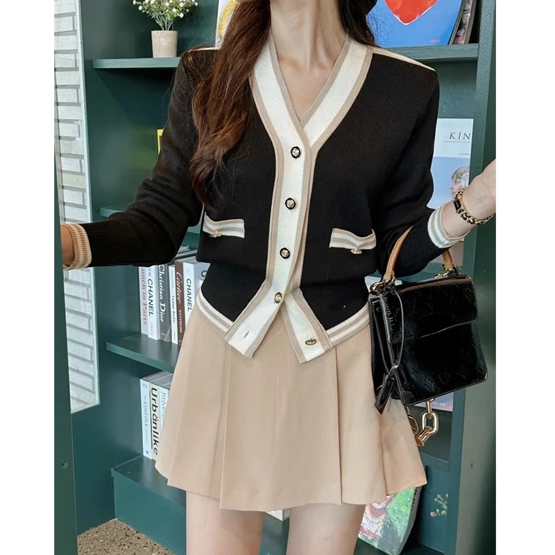 Женский однобортный Кардиган с V-образным вырезом