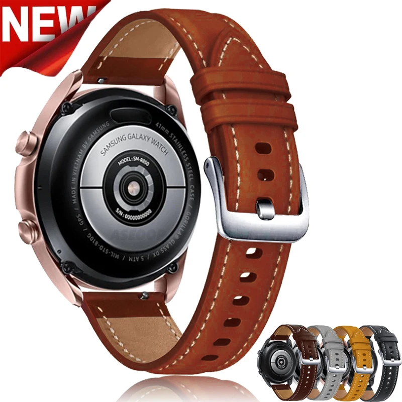 

Ремешок из натуральной кожи для смарт-часов Huami Amazfit GTR, спортивный браслет для наручных часов, аксессуары для 2, 3, 4, 3Pro 2E, 22 мм