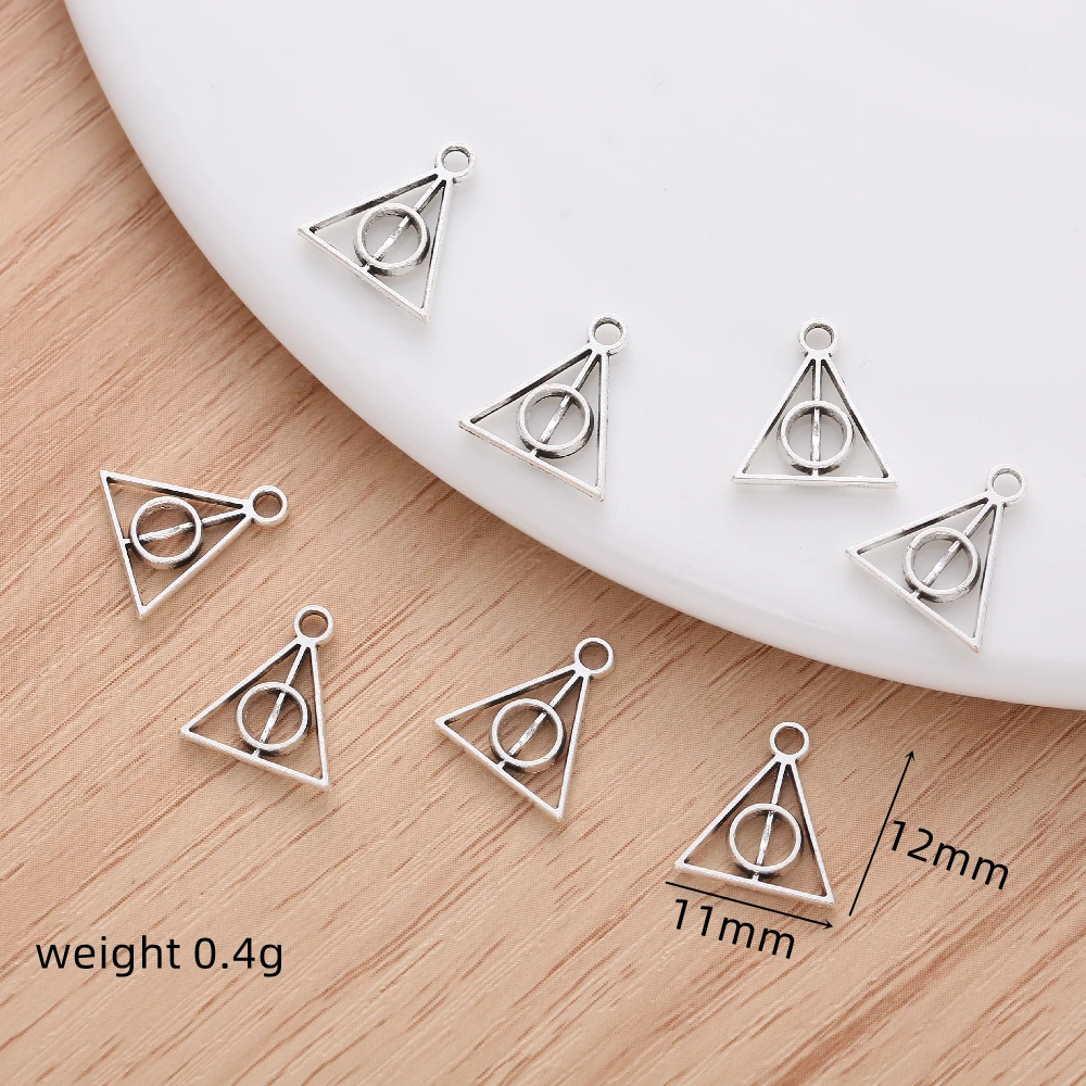 

50pcs Exquisite Vintage Deathly Hallows Charms for Women's Fashion Jewelry Making Bracelet Necklace Supplies Pendant DIY Earring