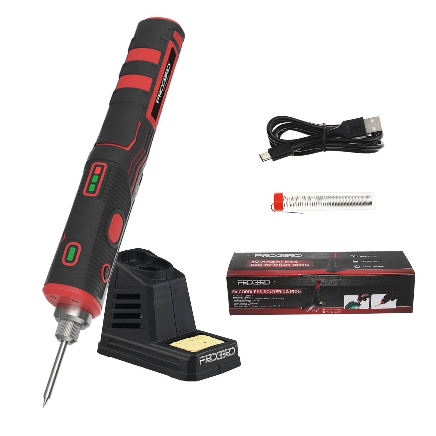 FrogBro Cordless Soldering Iron Kit Upgraded 11W Rechargeable Soldering Pen Professional Portable Wirless Repair Welding Tool