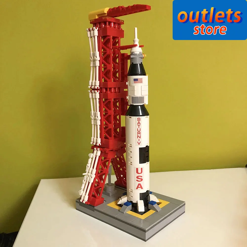 

DK7022 творческие экспертные идеи Apolloed Saturn V Carrier Rocket Launch Tower Moc кирпичная модель Buliding технические блочные игрушки 425 шт.