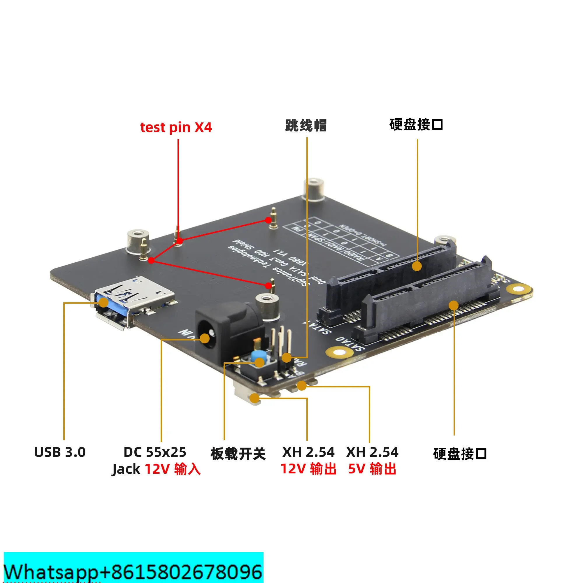 4 Papan Ekspansi Dapat жесткий диск Antarmuka SATA X880 2 5 Inci 3 Dicocokkan Sesuka Hati
