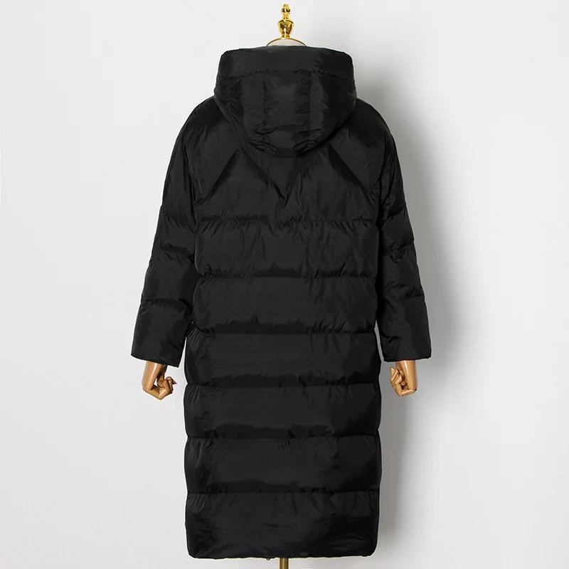 Fashion Temperament Casual Hooded Cotton Coat Long-sleeved Loose-fitting Long Women's Parka Coat Fashionable New Style 2022