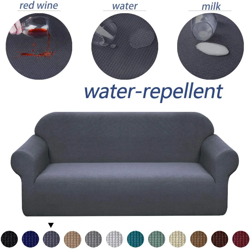 

Waterproof Sofa Cover For Living Room Solid Plain Dyed Couch Cover For Pets And Kids Sofa Skins Elastic Slipcovers Sofa Cover