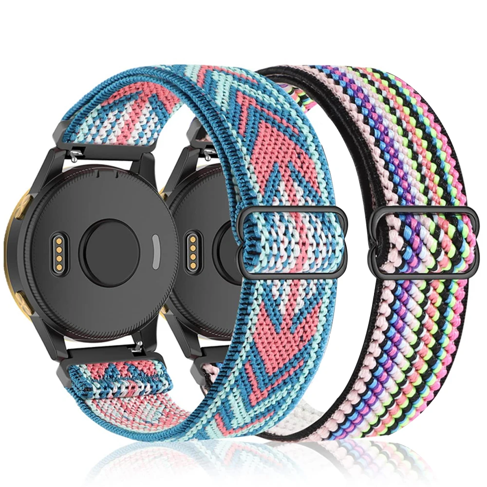 

20mm 22mm Nylon Strap For Garmin Venu 2 2s Vivoactive 3 4 Band SQ Forerunner 645 Elastic Loop Wristband Bracelet Fenix 6 5 Pro