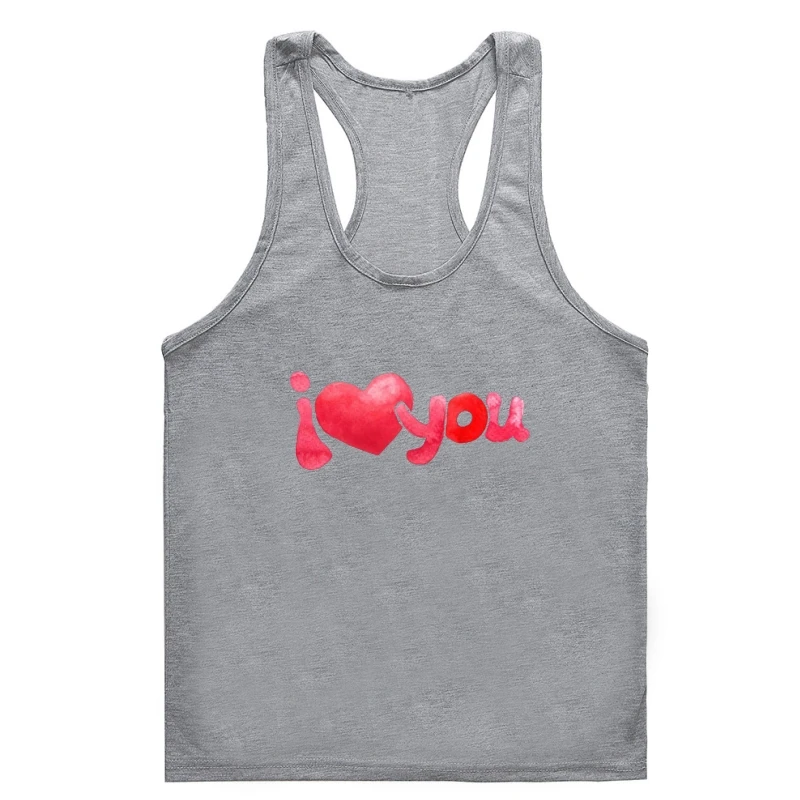 

2023 Graphic love Anime Gym tank Gym t-tank top menman For Girls Korean Fashion gym tank top men I Love You Plus Size Urban Fai