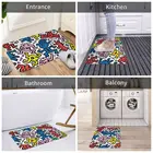 Тканевый ковер Keith Haring коврик у двери ванной, ковер для украшения входа, гостиной, дома, кухни, спальни, впитывающий прикроватный 3D-коврик для ванной