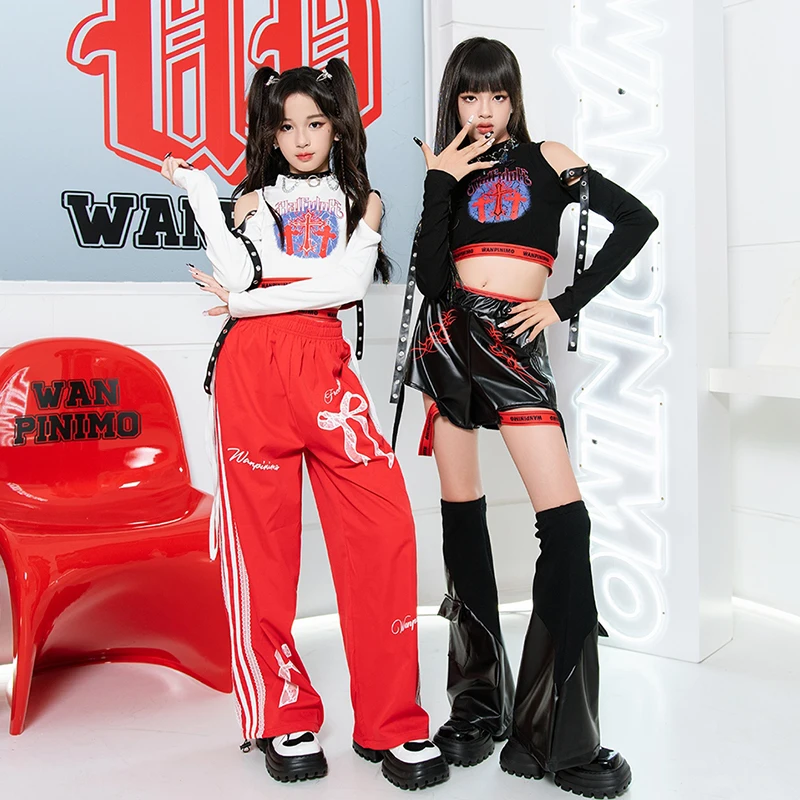 2024 Детский танцевальный костюм в стиле хип-хоп для девочек K-Pop Jazz Stage Outfit Fashion Show