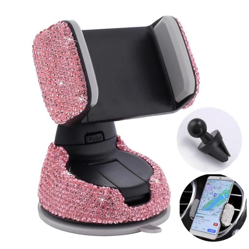

Car Phone Holder 360 Degree Rotation For Car Dashboard, Window Glass And Exhaust Hole Multi-Function Phone Holder