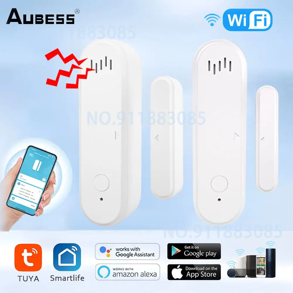 

Tuya Smart Window Door Sensor With Sound Alarm Wireless Mini Door Open/Closed Detectors APP Control Home Security Alarm System