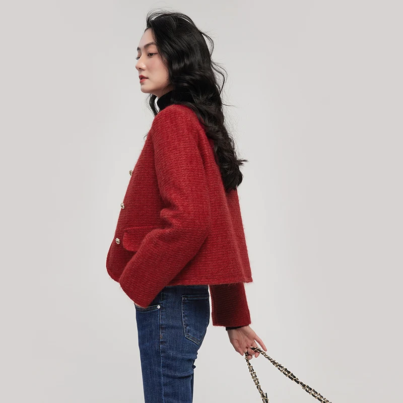 Design 2023 Spring 90%  White Duck Down Jacket Women  High Street  Double Breasted  High Waist Fashion Coat Women