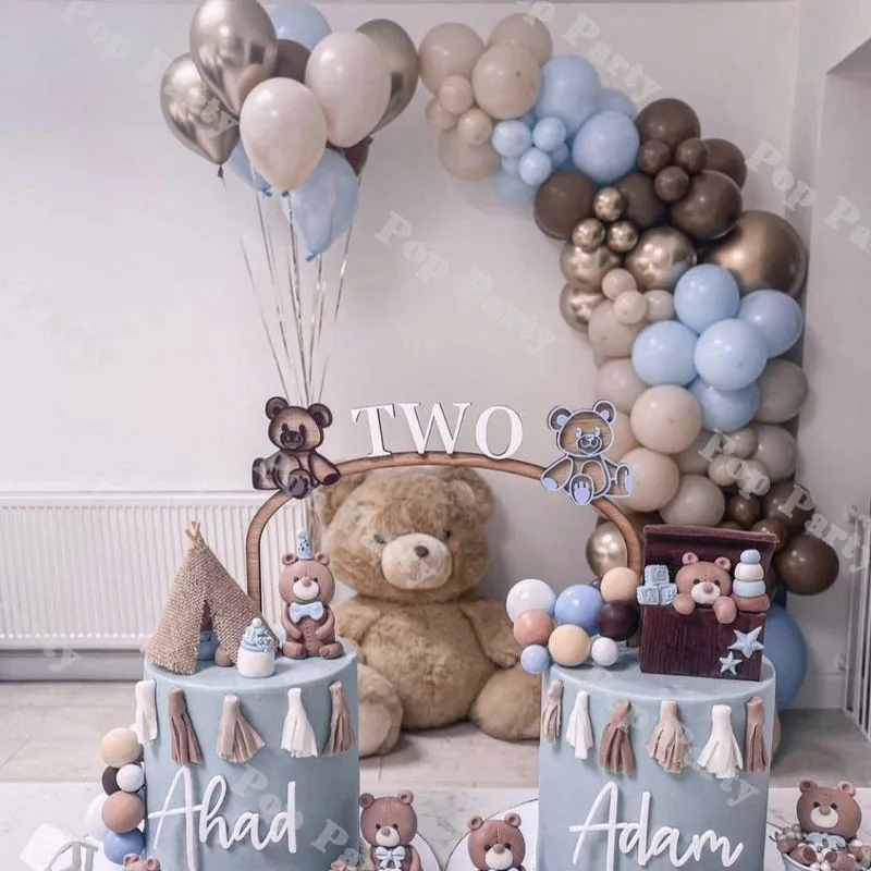 

111pcs Balloons Garland Arch Ins Sand White Brown Balloon Kit Champagne Blue Baby Shower Boy Birthday Party Decoration Supplies