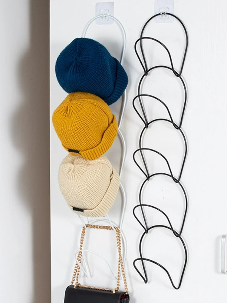 

Hat Wall Hanging Dormitory Closet Door Rear Hat-and-Coat Hook Creative Bag Storage Rack Multi-Layer