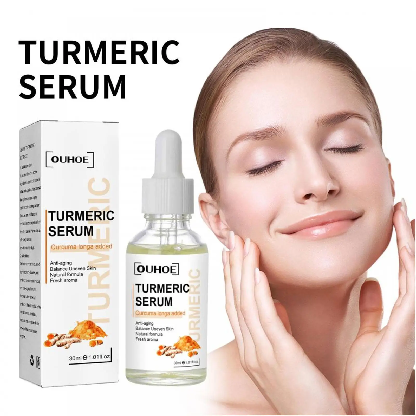 

30ML Turmeric Repair Serum Anti-Wrinkle Lifting Firming Face Essential Oil Moisturizing Brighten Dark Spot Corrector Whitening