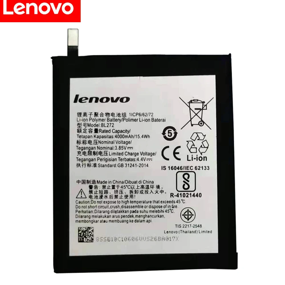 100% Оригинальный аккумулятор 4000 мАч BL272 для Lenovo Vibe K6 Power XT1662 K33A42 сменные батареи |
