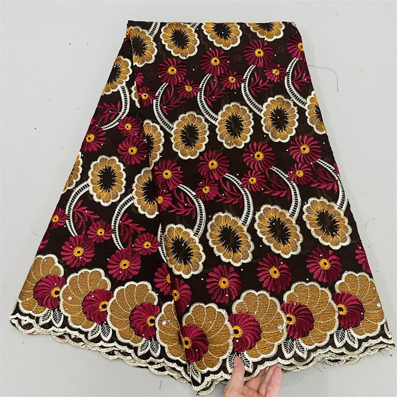 

5 Yards High Quality Swiss Voile Lace Fabric Embroidery African Lace Fabrics For Women Dress