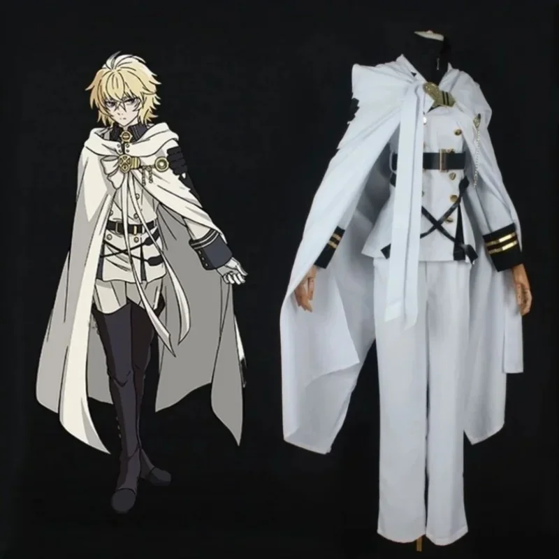 Anime Seraph Of The End Owari No Mikaela Hyakuya Uniforms Cosplay Costume With Wig Full Set MN7