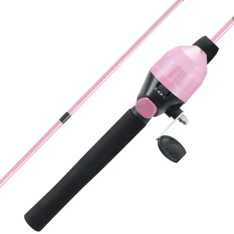 

Fishing Rod & Reel Combo-4’2” Fiberglass Pole, Spincast Reel & 8-Piece Tackle Kit for Kids & Beginners-Shallow Series (Pink)