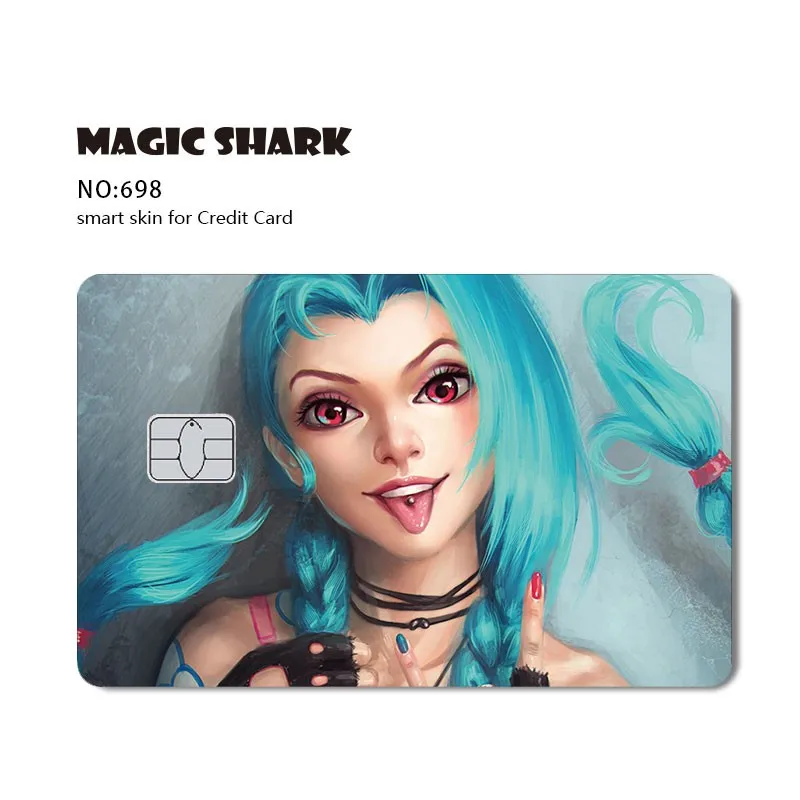 Magic Shark Game Anime Cartoon Character Matte Film Sticker Skin Film Cover for Big Small No Chip Credit Debit Card images - 6