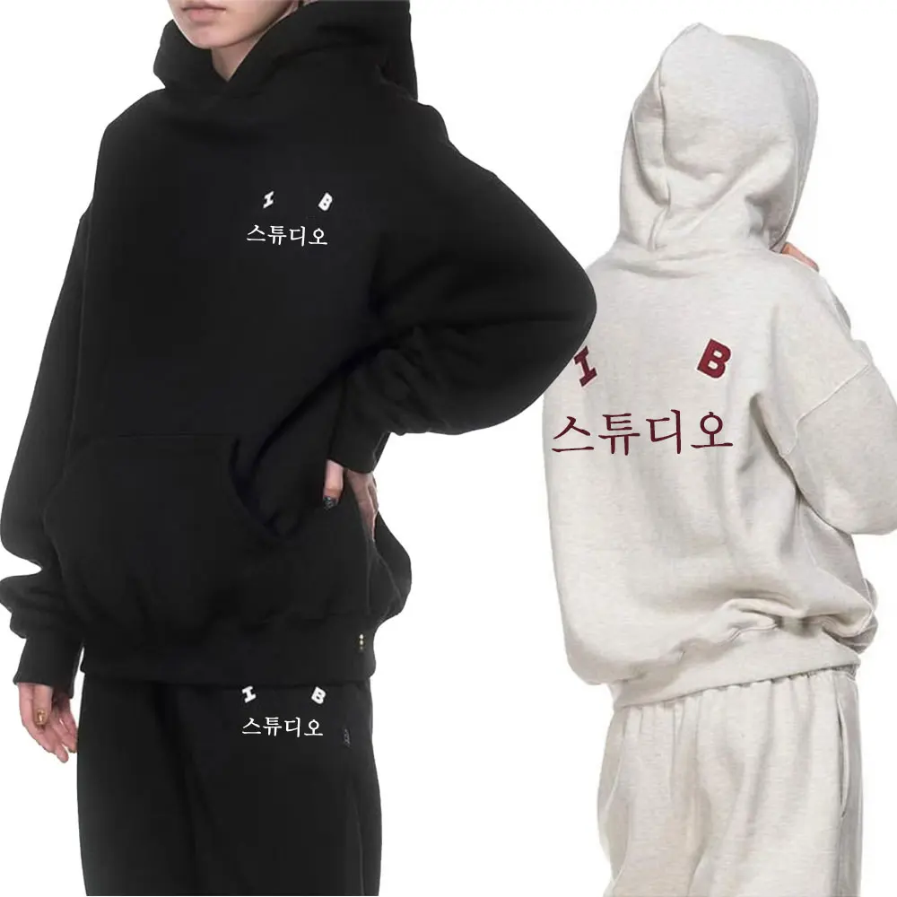 

Korea Brand print Hooded Tracksuit Men Streetwear printing Hoodie Set Unisex Sweatpant Set Men Autumn Winter Leisure Jogging Set