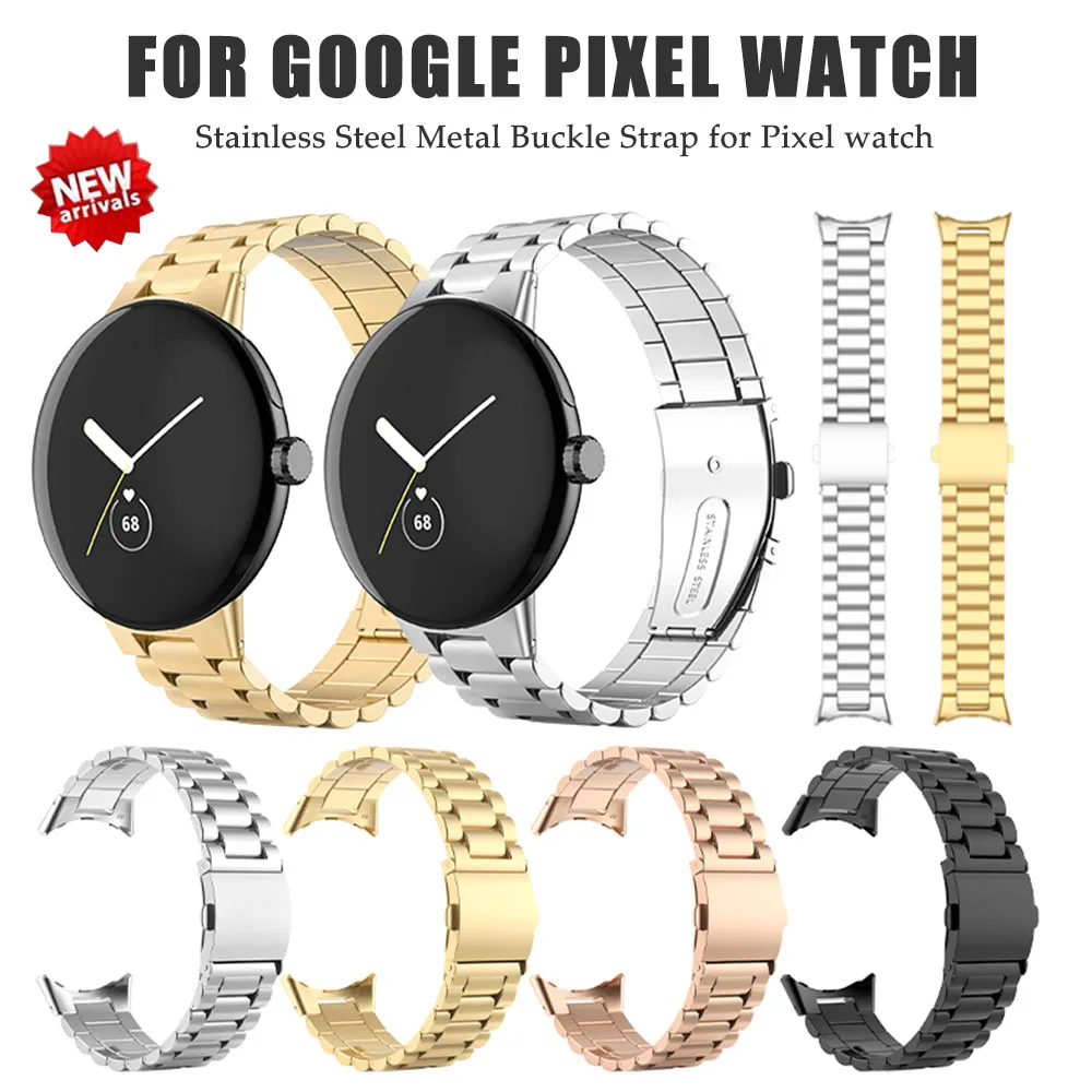 

Ремешок из нержавеющей стали для Google Pixel Watch, классический сменный Браслет без зазора, с металлической пряжкой, для пиксельных часов