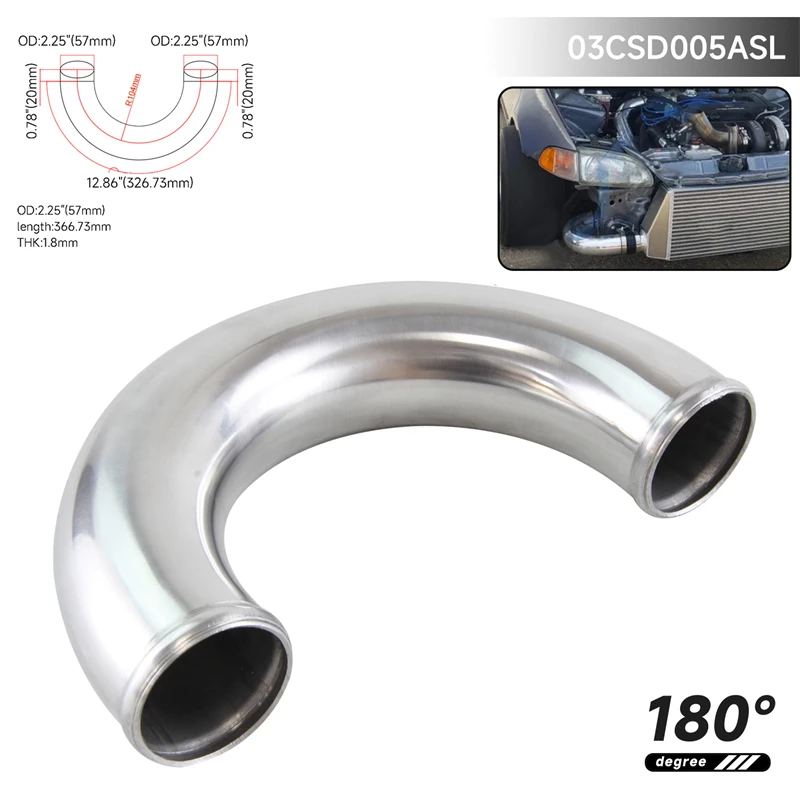 

Алюминиевый трубный шланг T6063 57-63 мм/2,25-2,5 дюйма 180 градусов Turbo Intercooler
