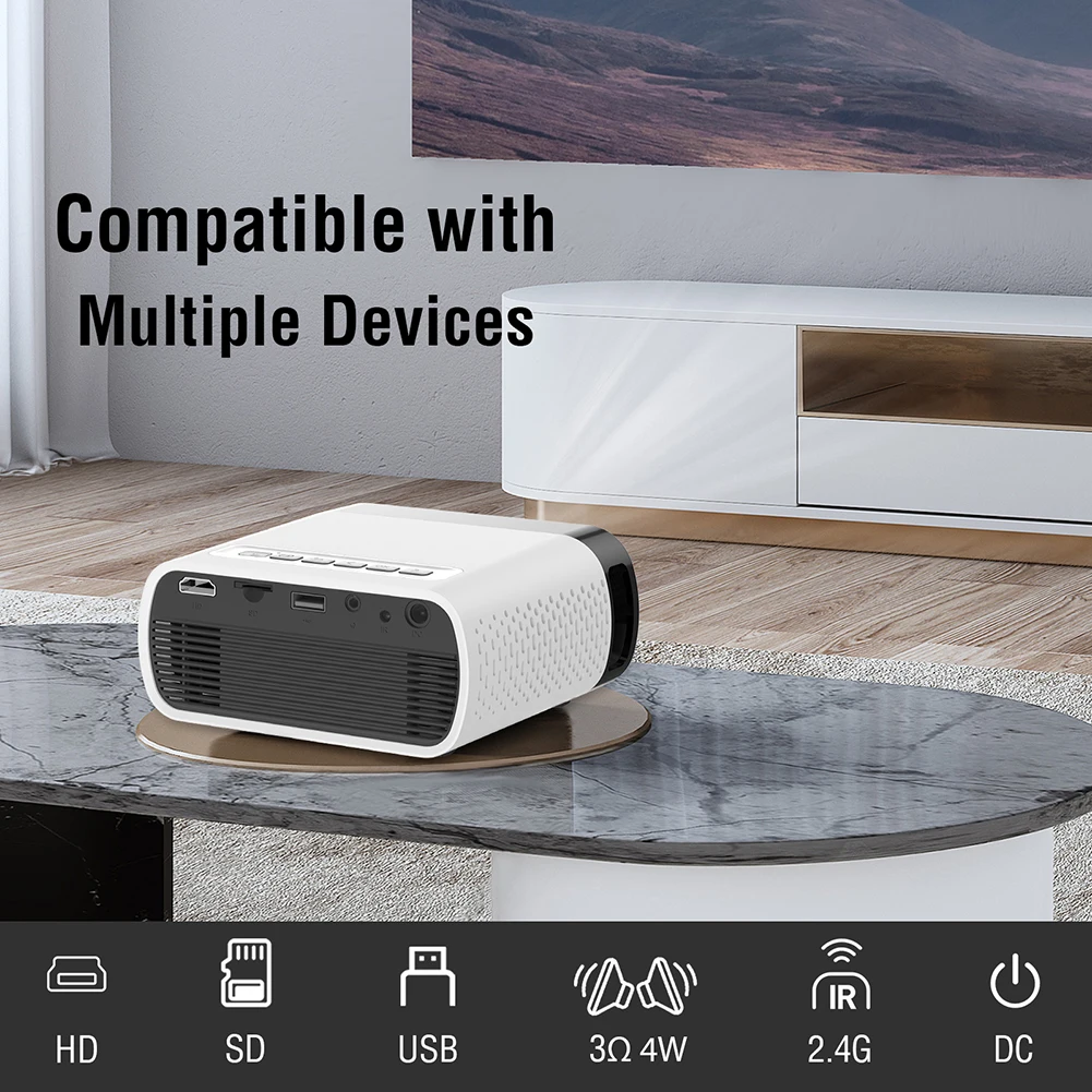 

Портативный LED-проектор Foqucy GX100, 1080 лм, HDMI, Bluetooth, Wi-Fi