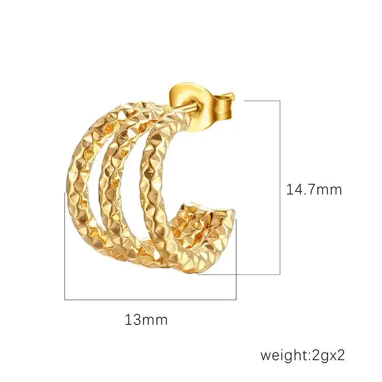 Showfay простые шикарные серьги-кольца из нержавеющей стали золотого цвета для