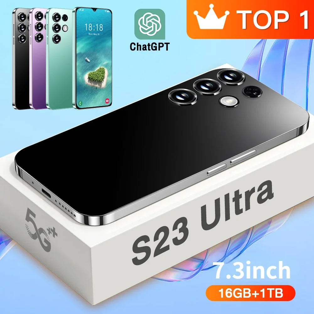

Смартфон S23, 7,3 дюйма, 6000 мАч, 16 ГБ + 1 ТБ, Android 13