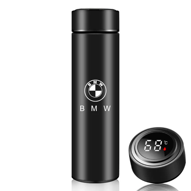 

Vacuum Flasks For BMW Logo Digital Temperature Display LED Cup Cover Intelligent Stainless Proof Thermoses School Travel Cup