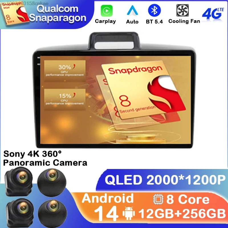 Автомобильное радио Android 14 для Toyota Corolla Axio 2 Fielder 3 E160 2012-2021 Viedo Player 4G LTE BT Wireless Carplay Auto