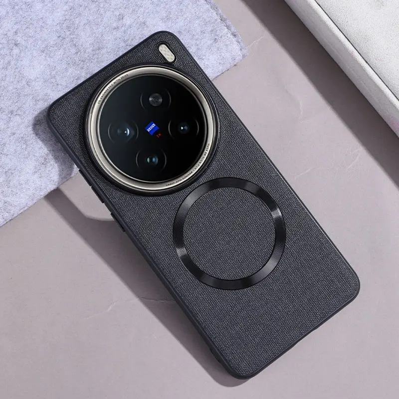 Чехол для беспроводной зарядки Magsafe VIVO X200 Pro тканевая текстура противоударная