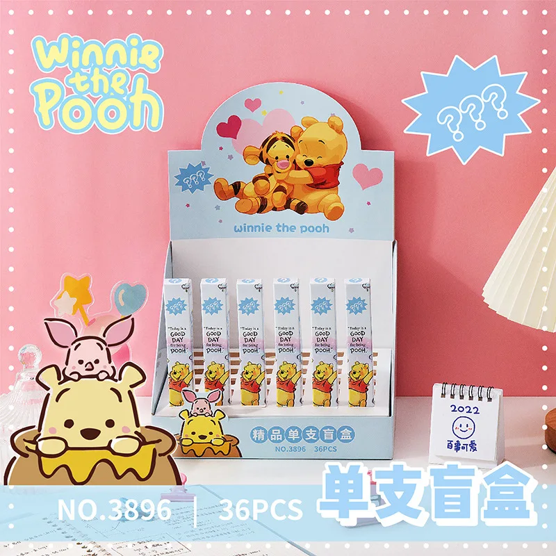 

36PCS Disney limited gift box pen cute Winnie the Pooh press gel pen 0.5 black water pen office signature pen writing supplies