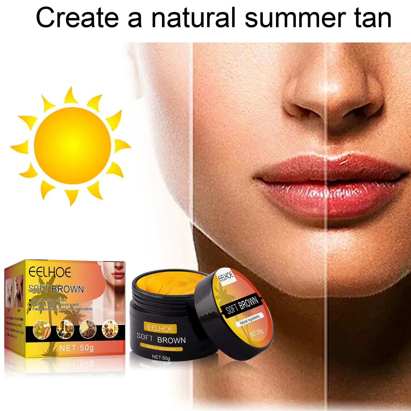 

Self-Tanning Lotion Body Bronze Self Sun Tanning Enhance Lotion Tanning Cream Natural Sunscreen Tanner Lotion Skin Darken 50g