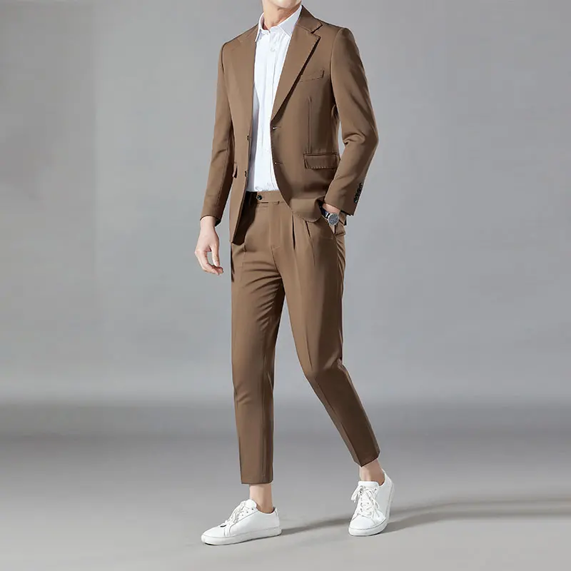 

Spring 2023 Men's Leisure Suit Two-Piece Suit Fashionable Korean Style Lightly Mature High-Grade Ruan Handsome Small Suit Jacket
