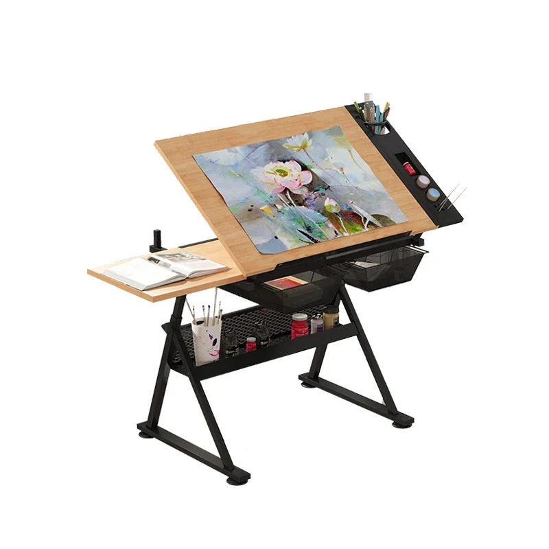 Рисунок из цельного дерева Подъемный стол для рисования Настольная живопись