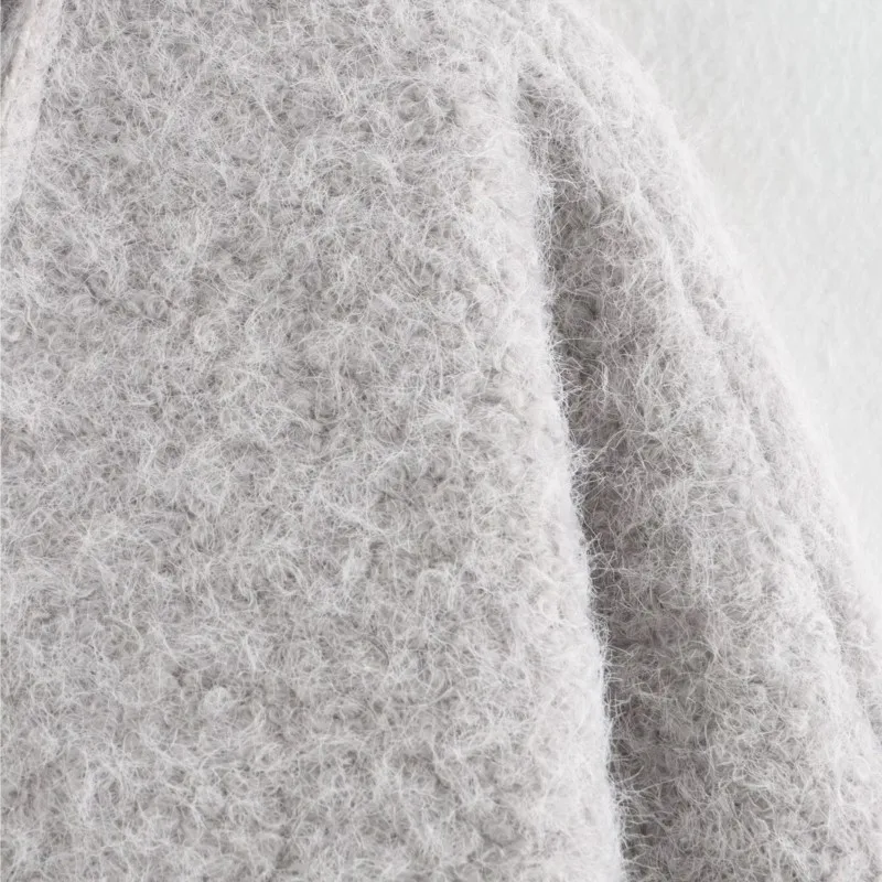 TRAF кардиган на шнуровке женский осенний модный с v-образным вырезом и длинными