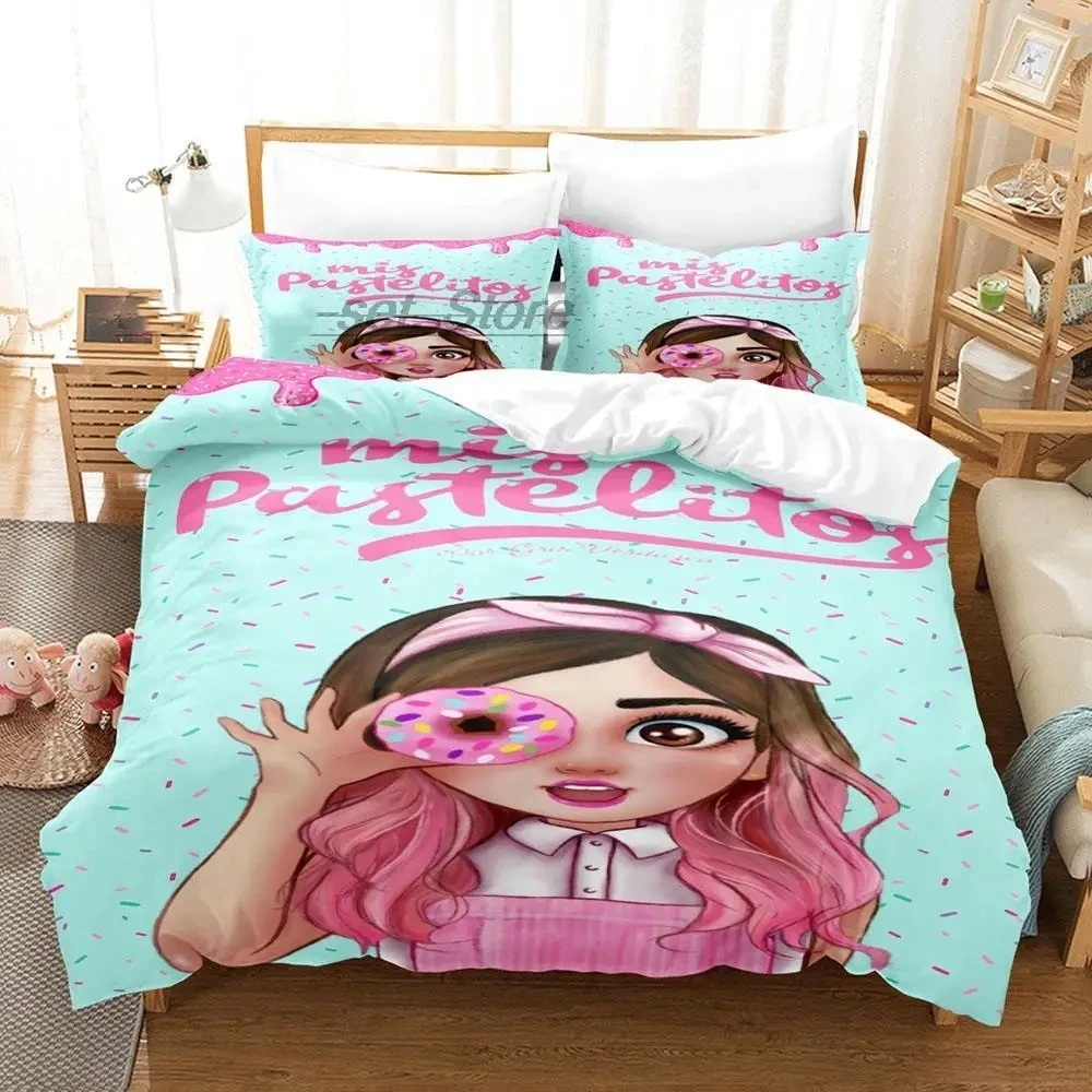 Mis Pastelitos Bedding Set Single Twin Full Queen King Size Bed Aldult Kid Bedroom Duvetcover Sets 3D Anime bed sheet set